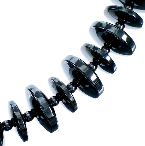 Sterling Silver Southwestern Hematite Bead Necklace SX114935